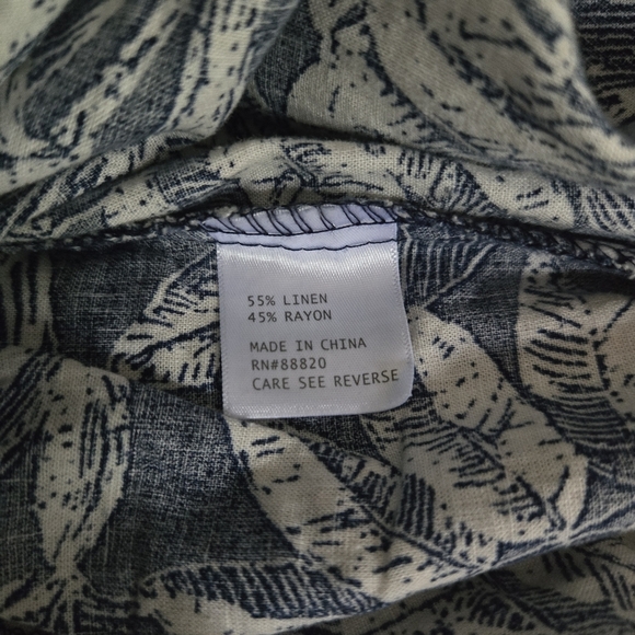 Panama Jack Linen Blend Blue and White Wide Leg Pants Size Small - Picture 4 of 5